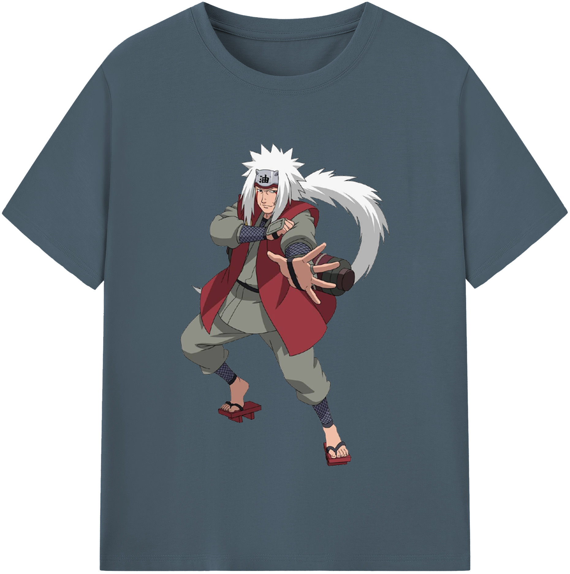 （画像用） NARUTO -ナルト- 自来也（じらいや） Jiraiya 綿100％半袖Tシャツ（フロントプリント）